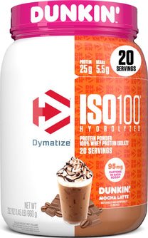 Dymatize ISO100 Protein Powder +Energy, 100% Whey Isolate, Mocha Latte