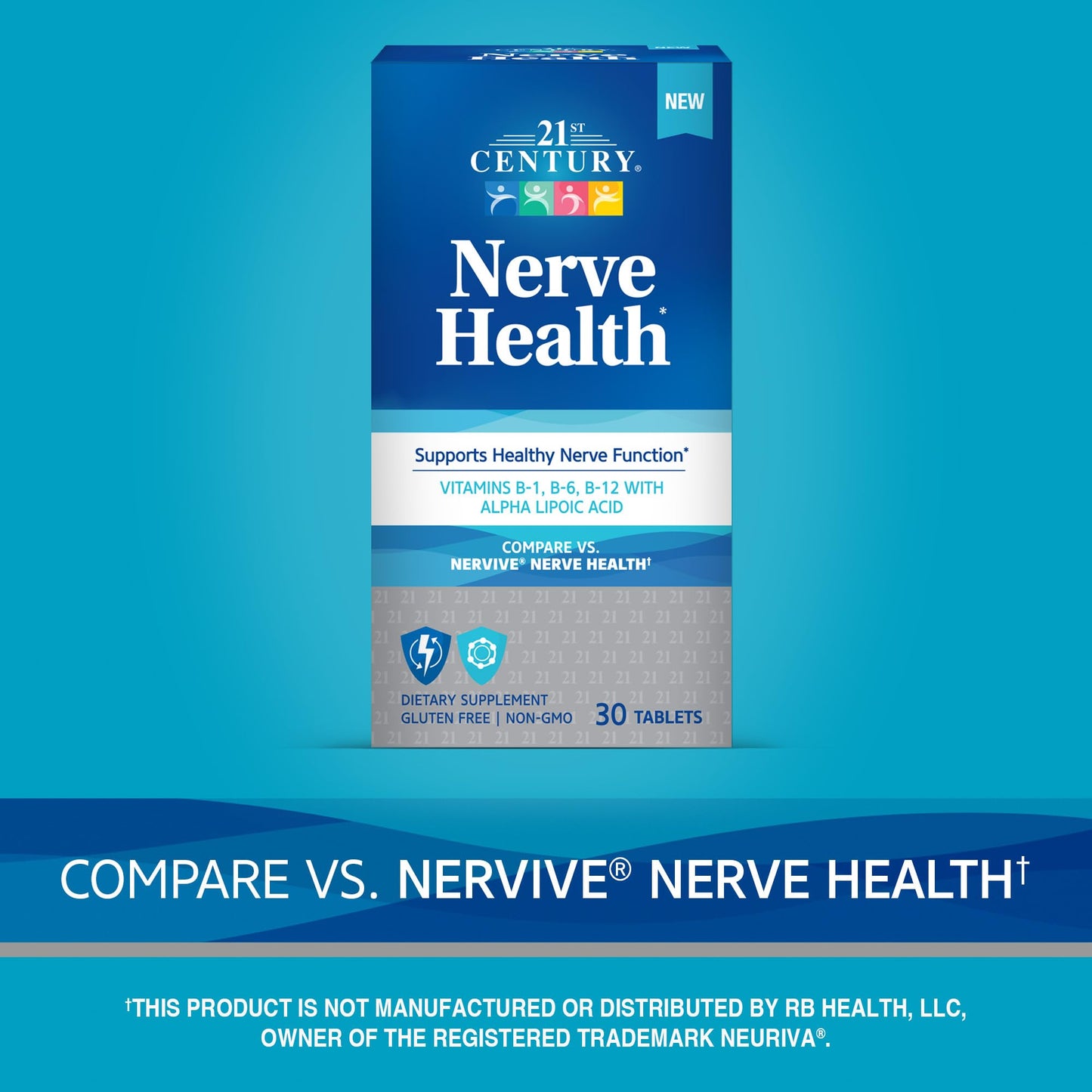 21st Century Nerve Health, Alpha Lipoic Acid 300mg with B Vitamins, 30ct