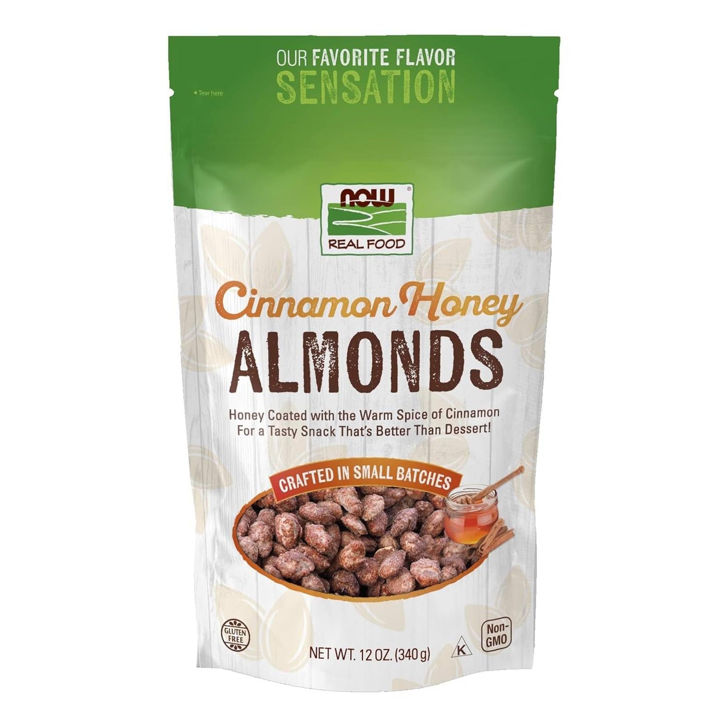 NOW Foods, Cinnamon Honey Coated Almonds, Crafted in Small Batches, 12-Ounce (340 g)
