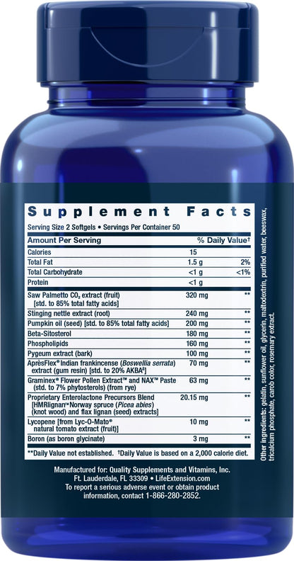 Life Extension Ultra Prostate Formula, 100 Softgels (Pack of 2) - Natural Supplement for Men