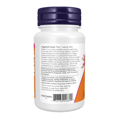 Now Foods Supplements, Vitamin C-1,000 with Rose HIPS & Bioflavonoids, Antioxidant Protection*, 30 Veg Capsules