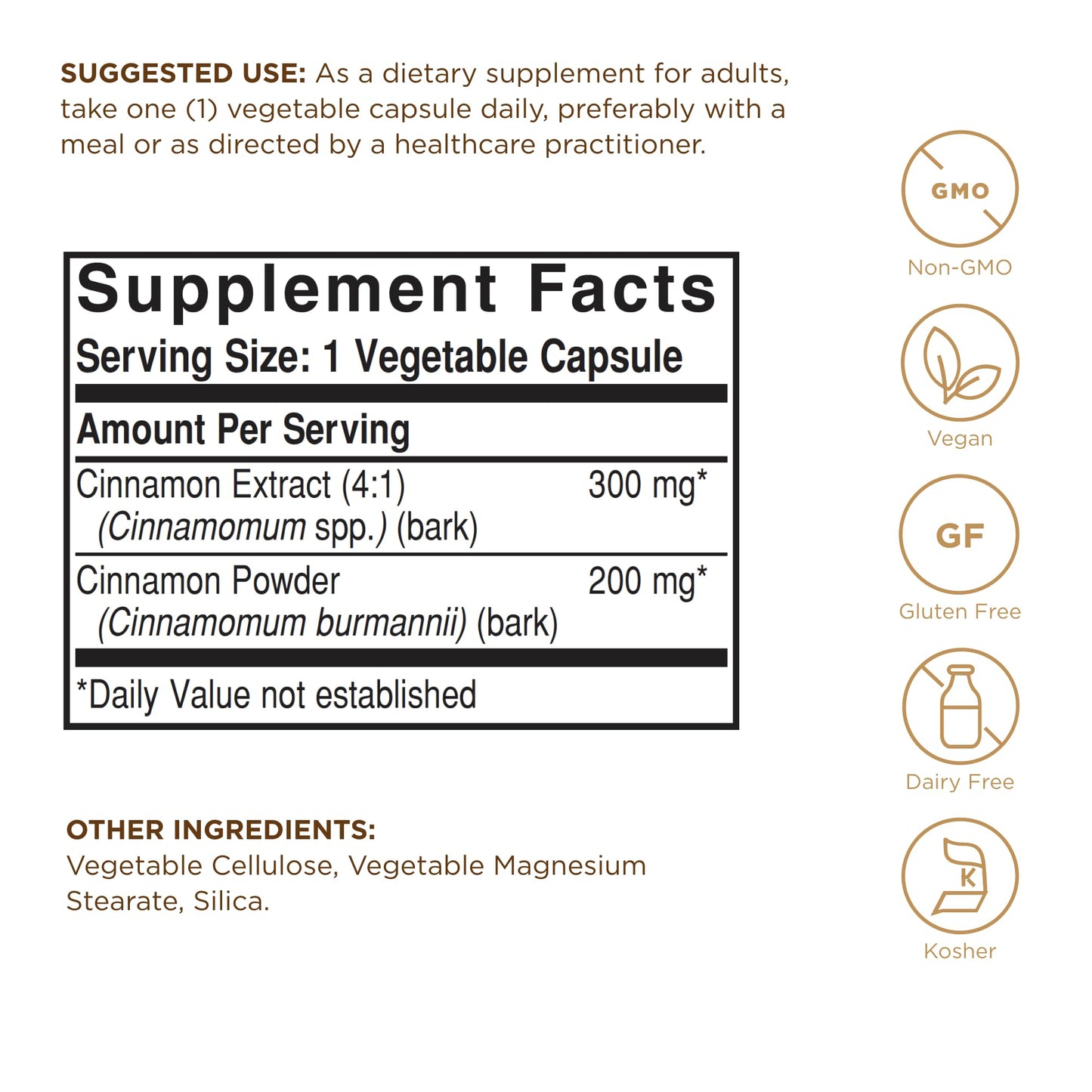 Solgar - FP Cinnamon Vegetable Capsules 100 Count