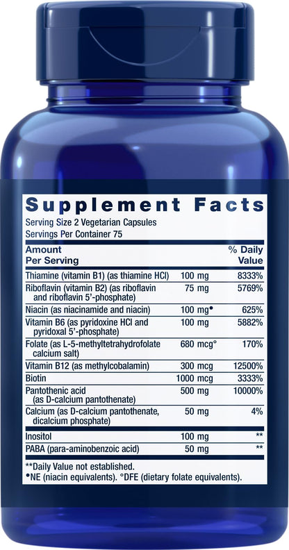 Life Extension BioActive Complete B-Complex, 150 Veg Caps (Pack of 2)