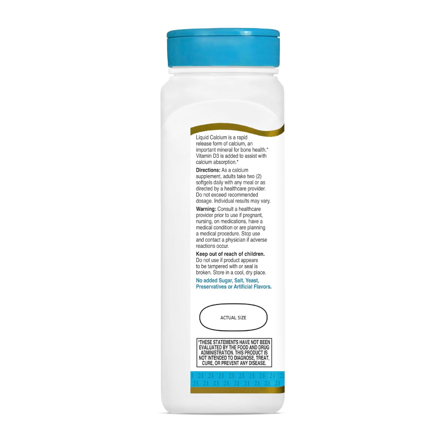 21st Century Calcium 1200mg Plus D3 Liquid-Filled Softgels, 90 Count