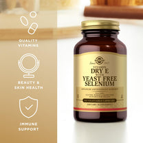 Solgar Dry Vitamin E with Yeast-Free Selenium - 100 Vegetable Capsules - Advanced Antioxidant Support - Non-GMO, Vegan, Gluten Free, Dairy Free, Kosher - 50 Servings