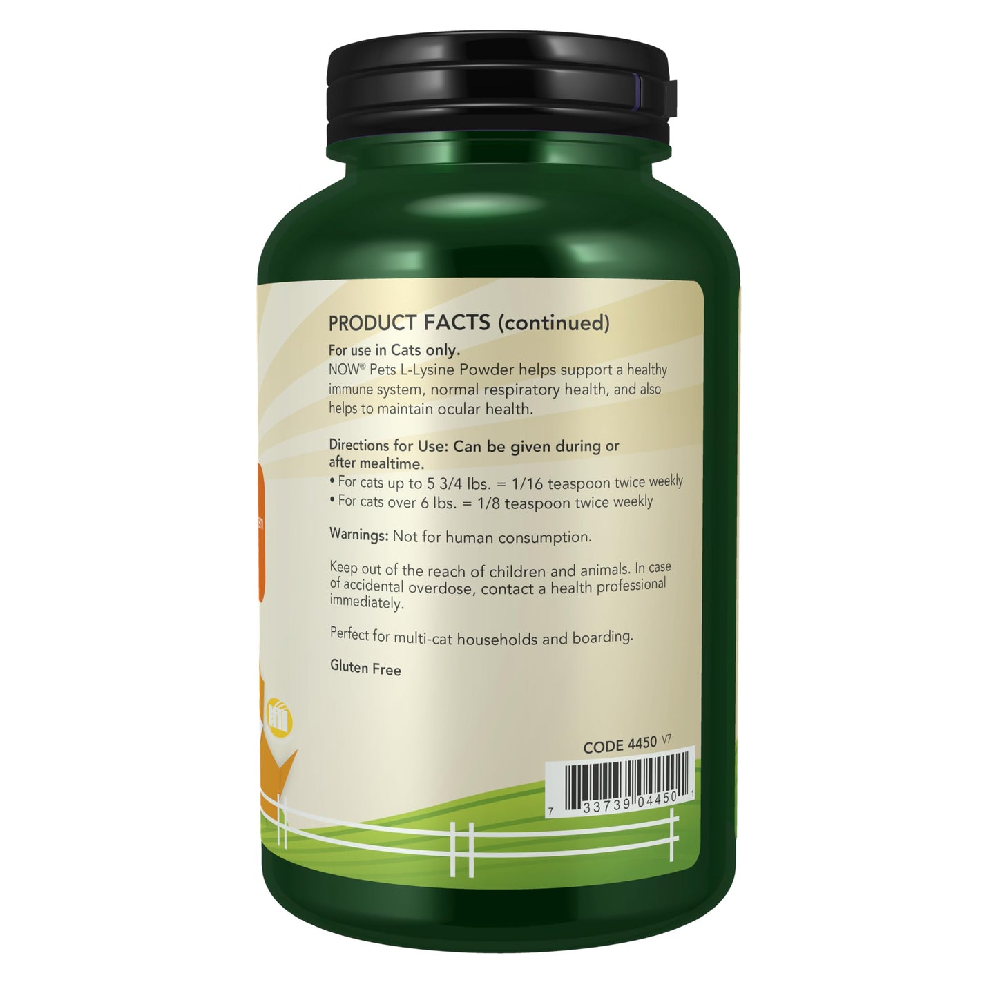 NOW Pet Health, L-Lysine Supplement, Powder, Formulated for Cats, NASC Certified, 8-Ounce