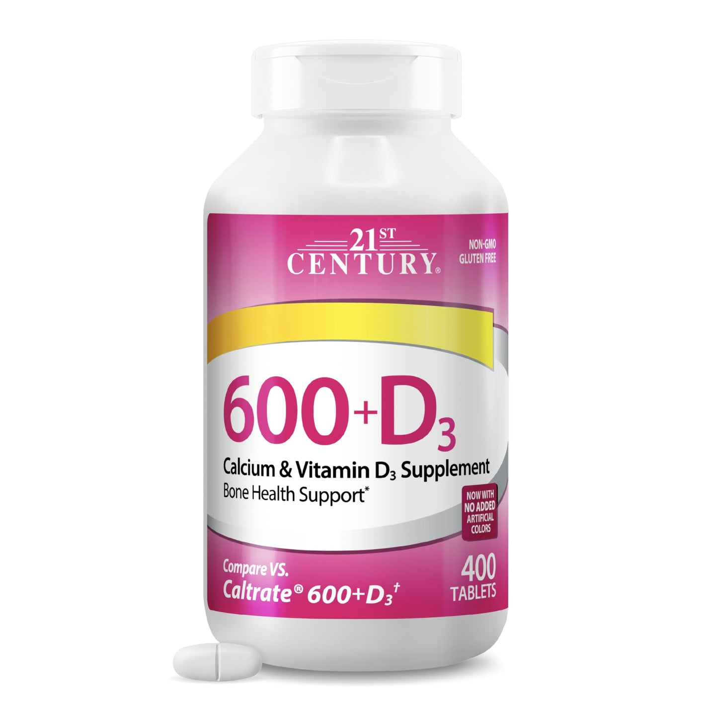 21st Century Calcium Plus D Supplement Tablet, 600 mg, 400 Count
