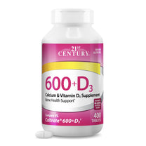 21st Century Calcium Plus D Supplement Tablet, 600 mg, 400 Count