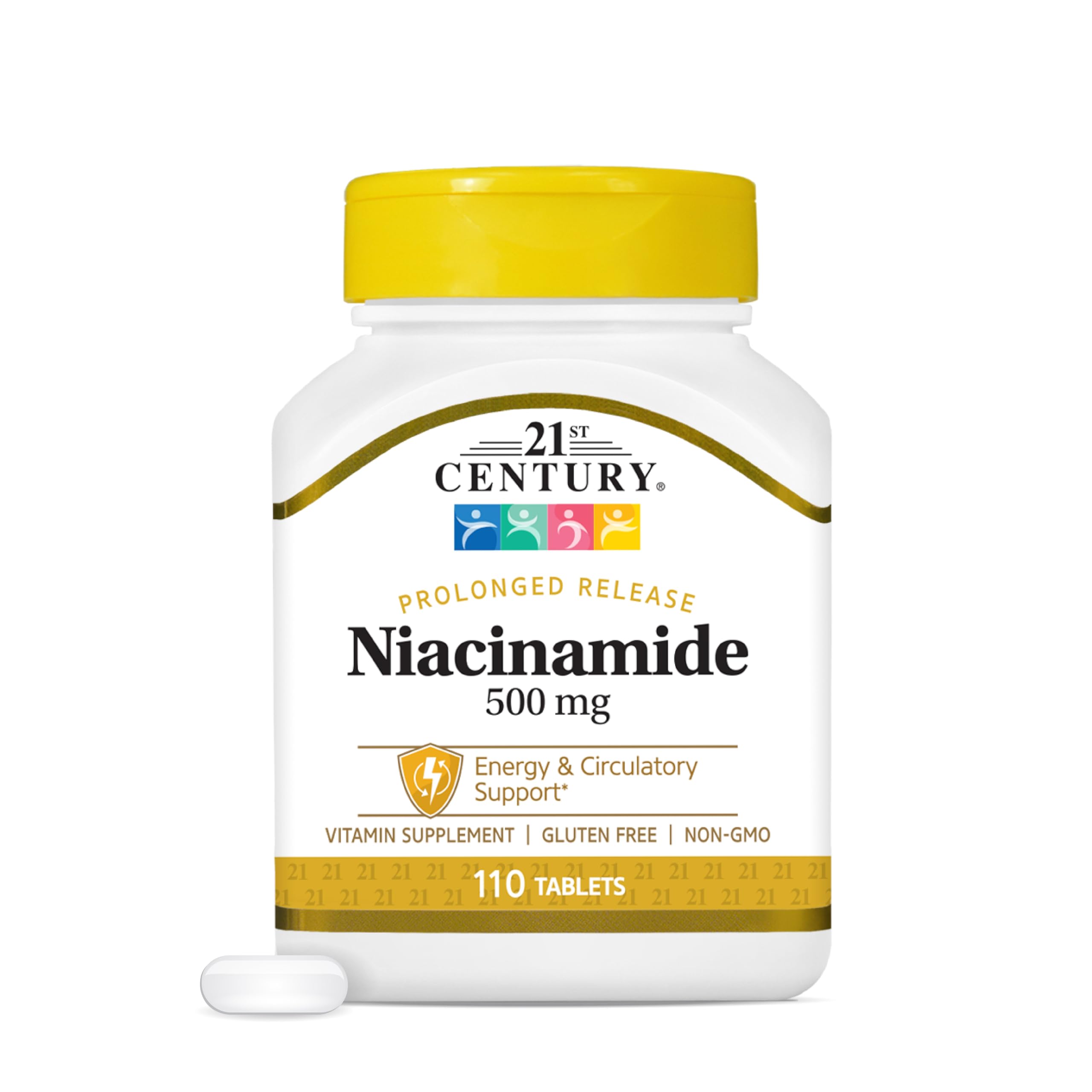 21st Century Niacinamide 500mg Prolonged Release, No Flush, 110 Count
