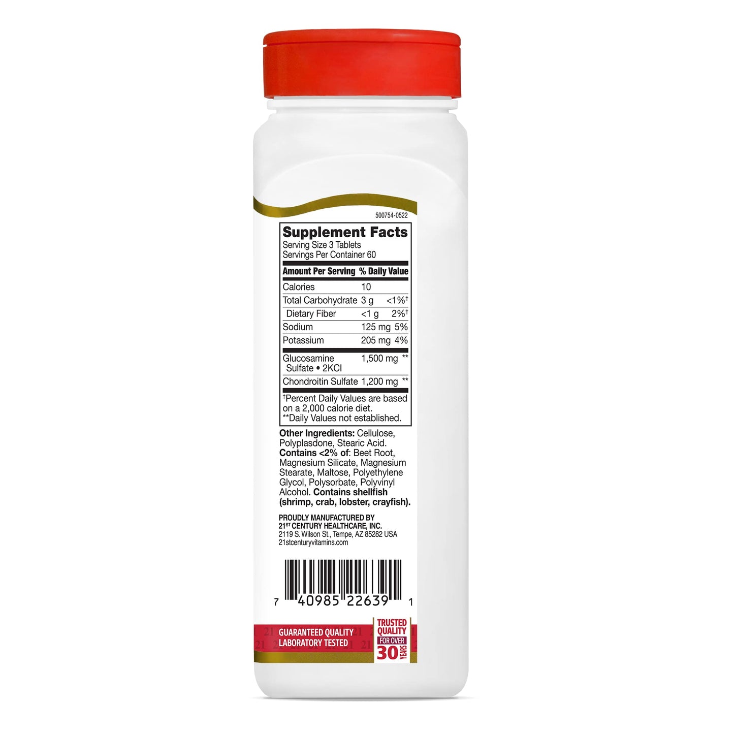 21st Century Glucosamine Chondroitin Double Strength 500/400mg, 180ct