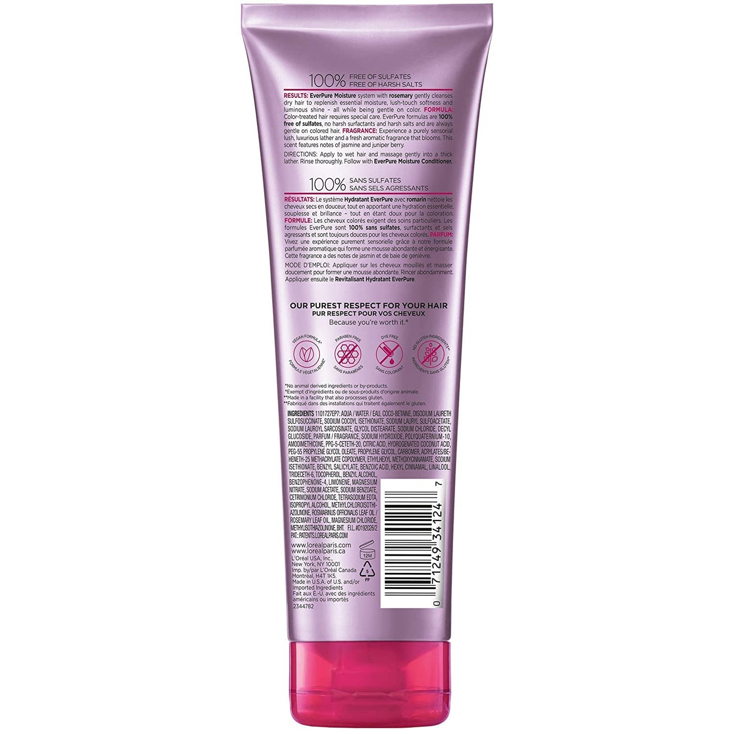 L’Oreal ParisEver Pure Moisture Shampoo Rosemary, 8.5 Fl Oz (Pack of 2)