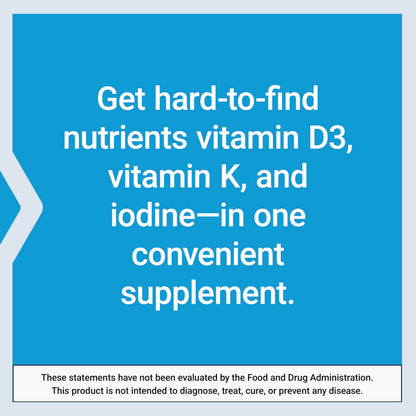 Life Extension Vitamins D and K with Sea-Iodine for Thyroid, 60 Capsules