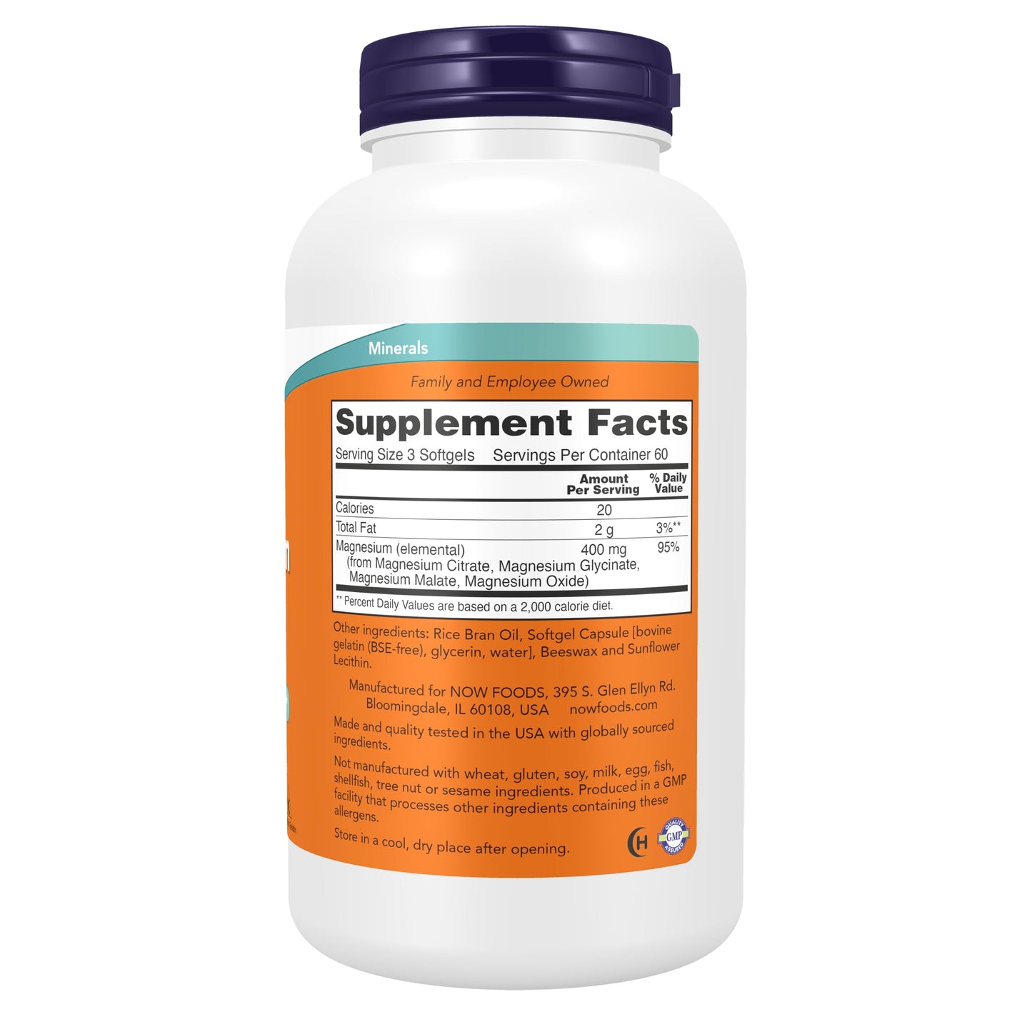 NOW Supplements, Magnesium Citrate, With Glycinate & Malate, Nervous System Support*, 180 Softgels