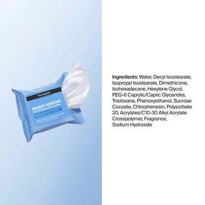 Neutrogena Makeup Remover Micellar Wipes, 2 Pack of 25 Ct