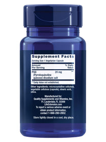 Life Extension PQQ, pyrroloquinoline Quinone, 20 mg, Promotes The Growth of New Mitochondria, Gluten-Free, Non-GMO, Vegetarian, 1 Daily, 30 Capsules