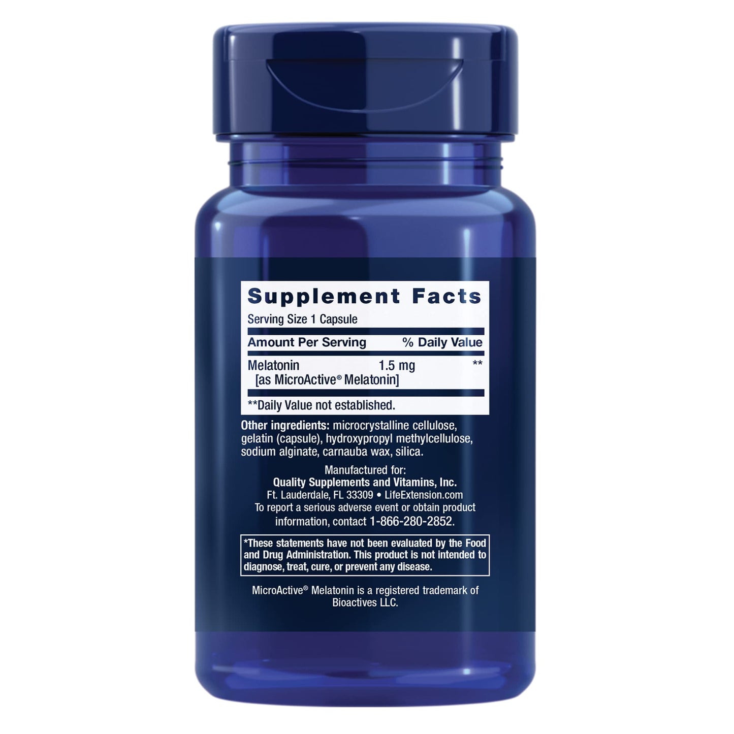 Life Extension Melatonin IR/XR, 1.5 mg, immediate- and Extended-Release Formula for Optimal Sleep Support, Healthy circadian Rhythms, Cellular Defense, Gluten-Free, Non-GMO, 60 Capsules