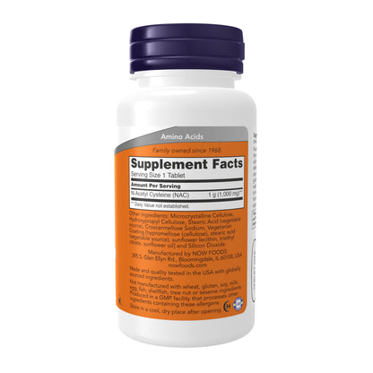 Now Foods Supplements, NAC (N-Acetyl-Cysteine) 1,000 mg, Free Radical Protection*, 60 Tablets