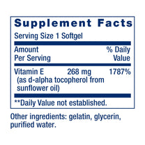 Life Extension Super Vitamin E, 268 mg (400 IU), Non-Synthetic Vitamin E Supplement Promotes Whole-Body Health, Gluten-Free, Non-GMO, 90 softgels
