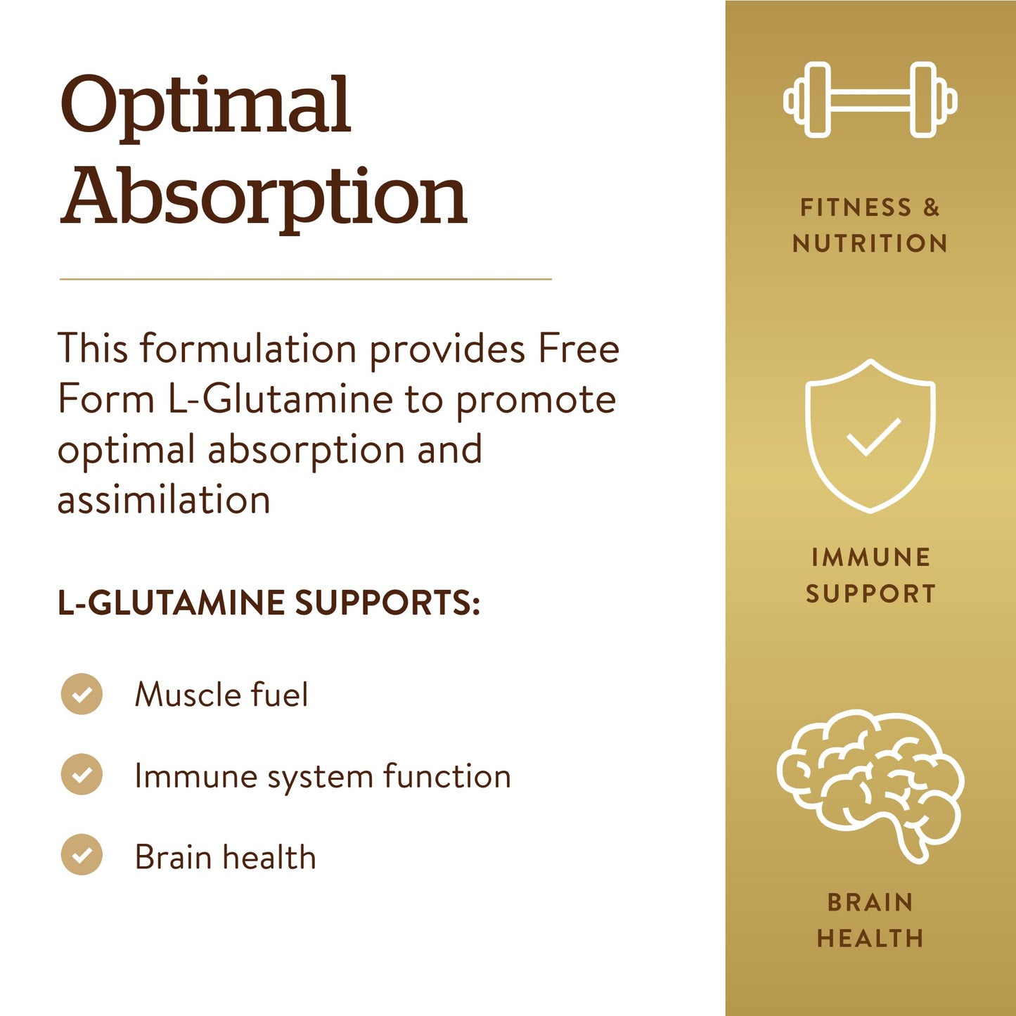 Solgar L-Glutamine 1000 mg, 60 Tablets - Natural Muscle Food - 30 Servings