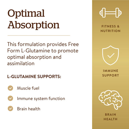 Solgar L-Glutamine 1000 mg, 60 Tablets - Natural Muscle Food - 30 Servings