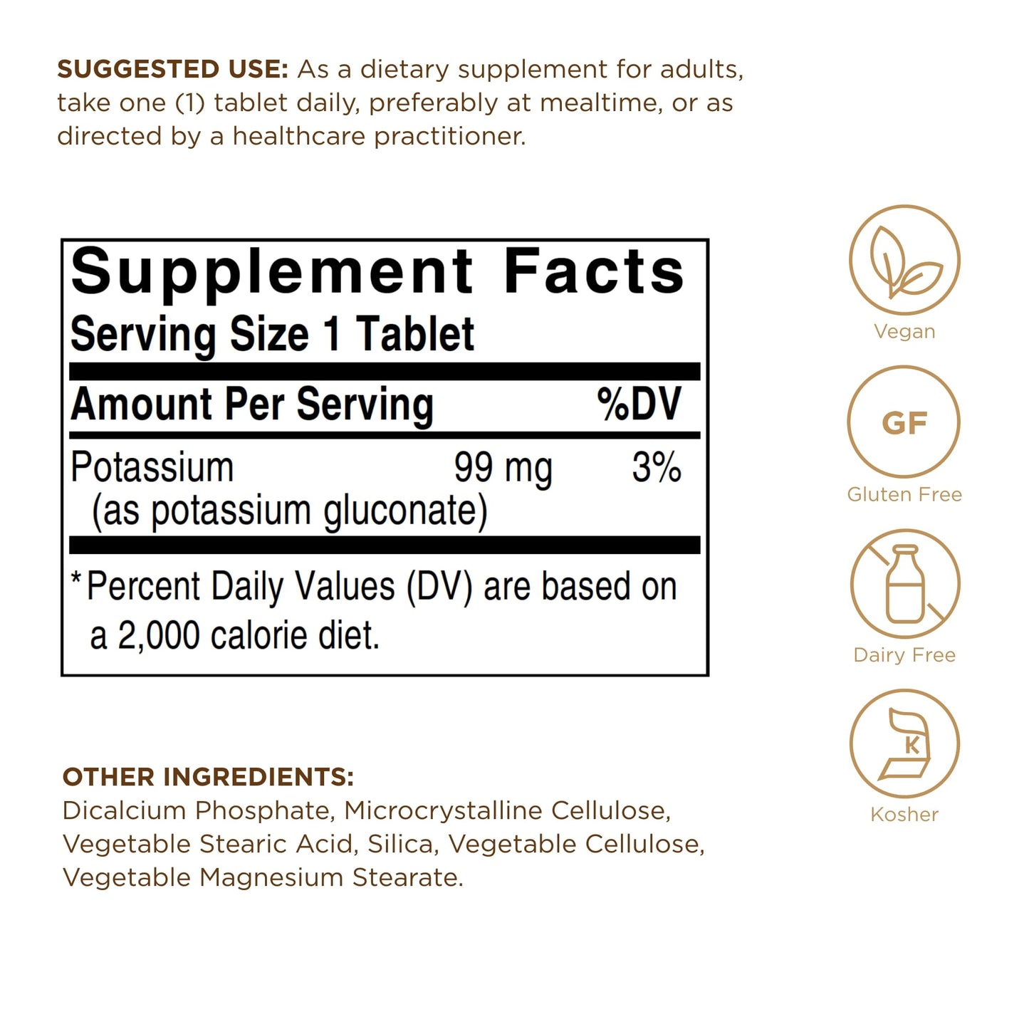 Potassium Gluconate Solgar 250 Tabs