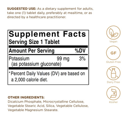 Potassium Gluconate Solgar 250 Tabs