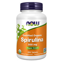 NOW Foods Supplements, Organic Spirulina 500 mg with Vitamins, Minerals and GLA (Gamma-Linolenic Acid), 200 Tablets