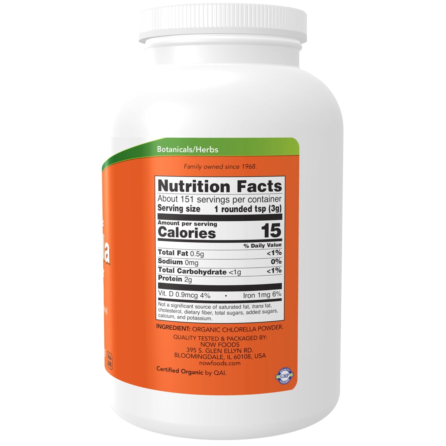 NOW Foods Supplements, Organic Chlorella Powder with naturally occurring Chlorophyll, Beta-Carotene, mixed Carotenoids, Vitamin C, Iron and Protein, 1-Pound