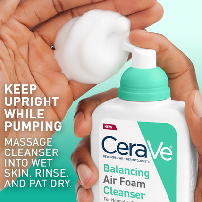 CeraVe Air Foam Face Wash, Hydrating Facial Cleanser, Combination Skin, 8oz
