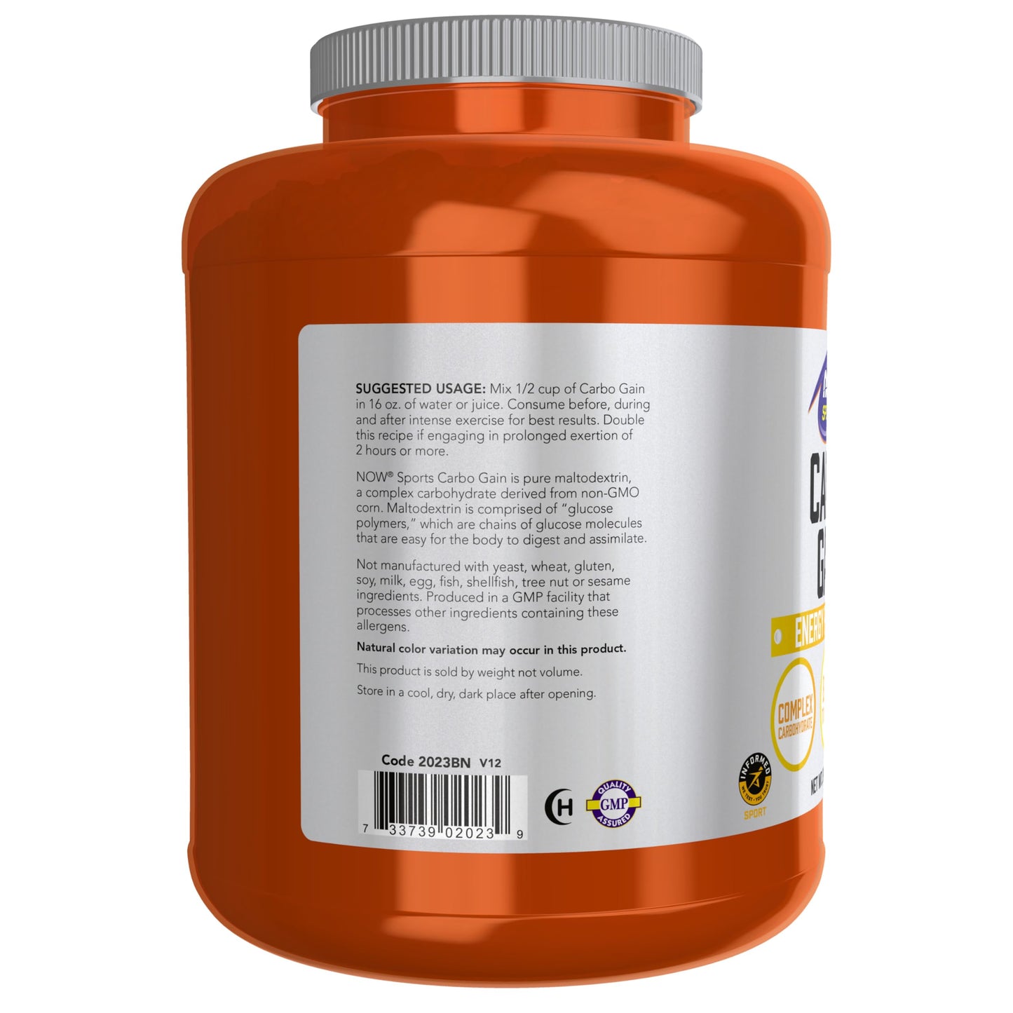NOW Foods Sports Nutrition, Carbo Gain Powder (Maltodextrin), Rapid Absorption, Energy Production, 8-Pound