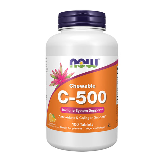 NOW Foods Supplements, Vitamin C-500, Antioxidant Protection*, Orange Juice Flavor, 100 Chewable Lozenges