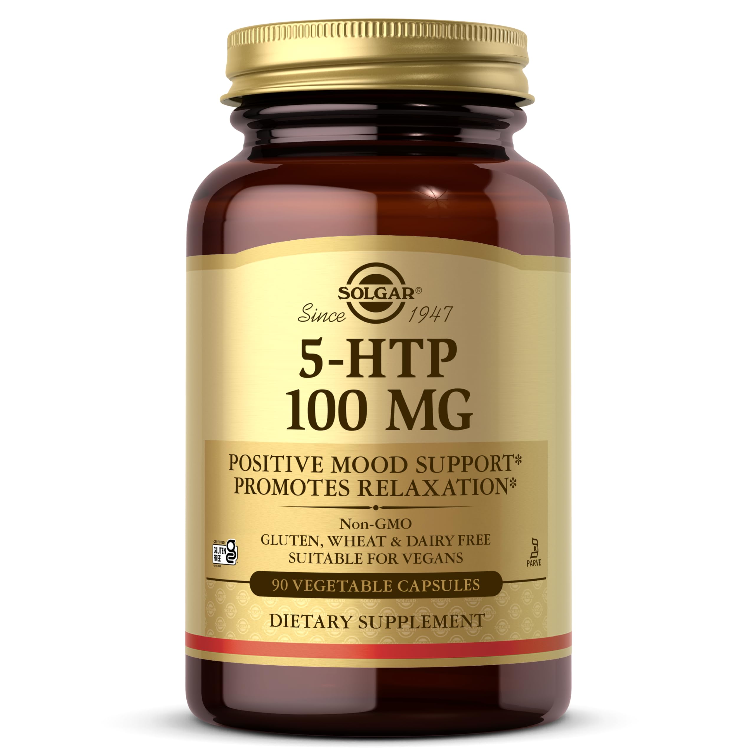 Solgar 5-HTP 100 mg, 90 Vegetable Capsules - Promotes Relaxation, Vegan