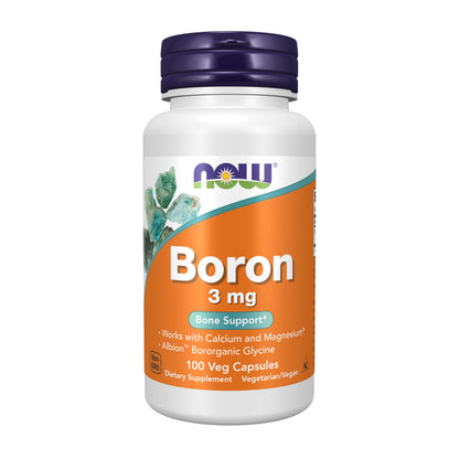 NOW Foods Supplements, Boron 3 mg (Bororganic Glycine), Structural Support*, 100 Veg Capsules