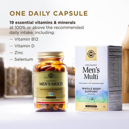 Solgar One Daily Men's Multivitamin Whole Body Support, 60 Servings
