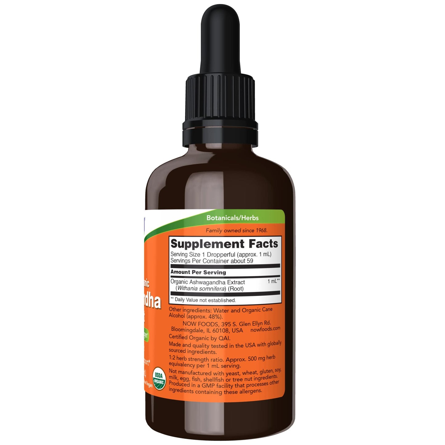 NOW Supplements, Ashwagandha Liquid Extract, Organic, Immune System Support, 2 Fluid Ounces (Pack of 2)