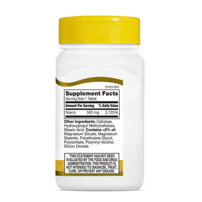 21st Century Niacin 500mg Prolonged Release Tablets, Vitamin B3, 100ct