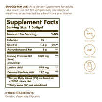 Solgar Evening Primrose Oil 1300 mg, 60 Softgels (Pack of 2) - Promotes Healthy Skin - Nutritional Support for Women - Non-GMO, Gluten Free, Dairy Free - 120 Total Servings