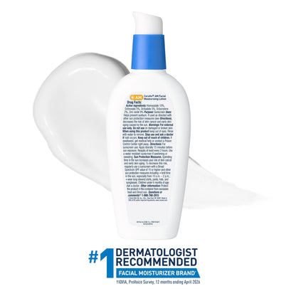 CeraVe AM Oil Face Moisturizer Lotion, Sunscreen for Face, SPF 30, 3oz
