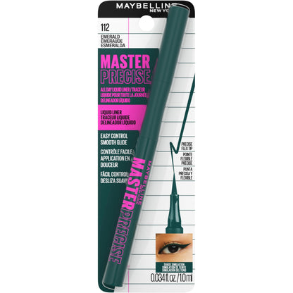MAYBELLINE Master Precise All Day Liquid Eyeliner, Waterproof Eyeliner Makeup for up to 30HR Wear, Emerald Green, 1 Count