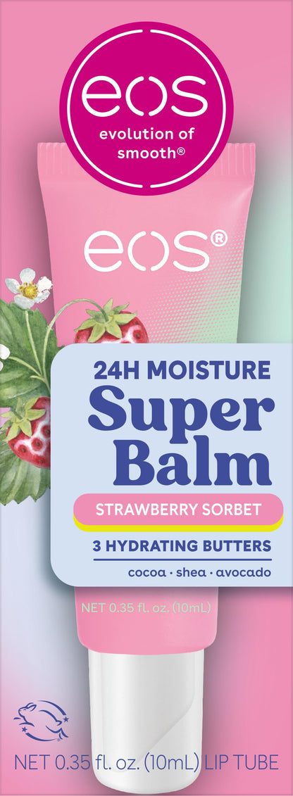 eos 24H Moisture Super Balm- Strawberry Sorbet, Lip Mask, 0.35 fl oz