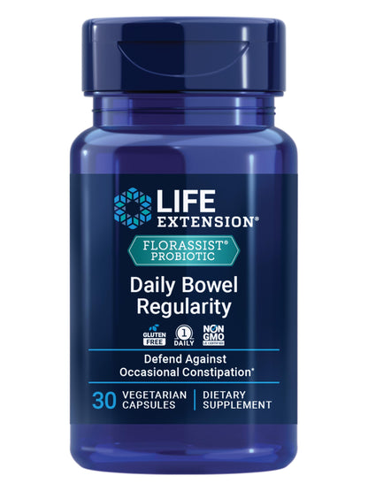 Life Extension FLORASSIST Daily Bowel Regularity – Bifidobacterium lactis HN019 – Clinically Studied Probiotic for Occasional Constipation – Gluten-Free, Non-GMO – 30 Vegetarian Capsules