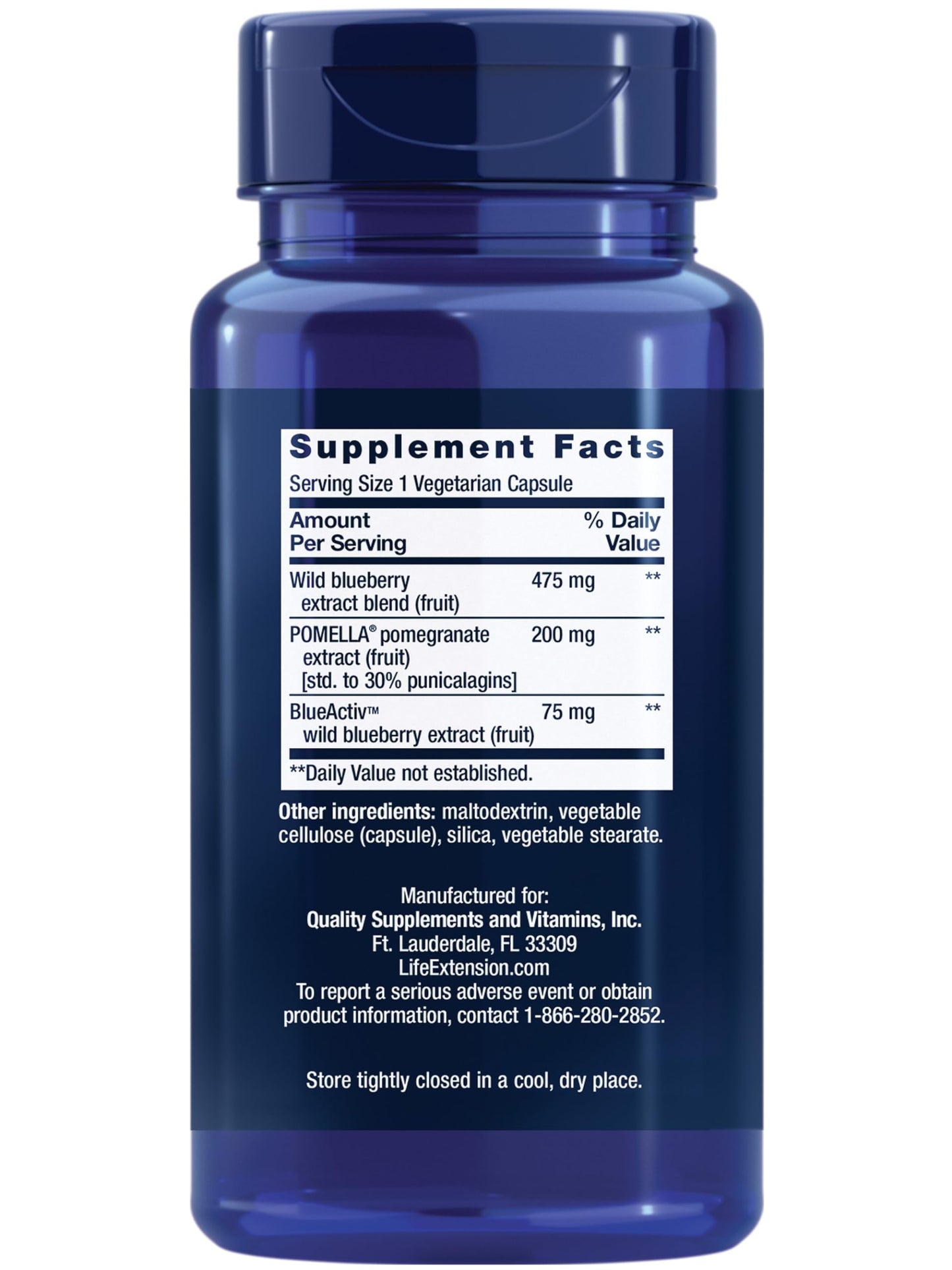 Life Extension Blueberry Extract and Pomegranate, 60 Capsules