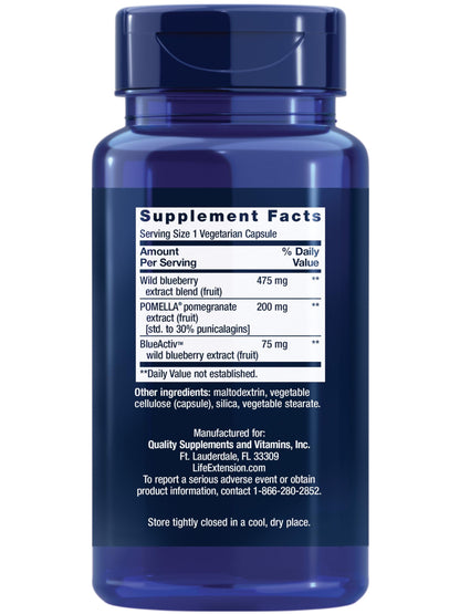 Life Extension Blueberry Extract and Pomegranate, 60 Capsules