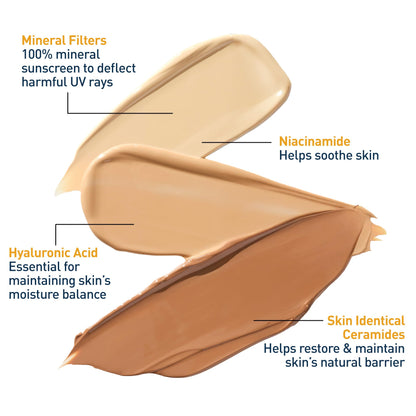 CeraVe Tinted Sunscreen for Face, Mineral SPF 30 Moisturizer, Light, 1.7oz