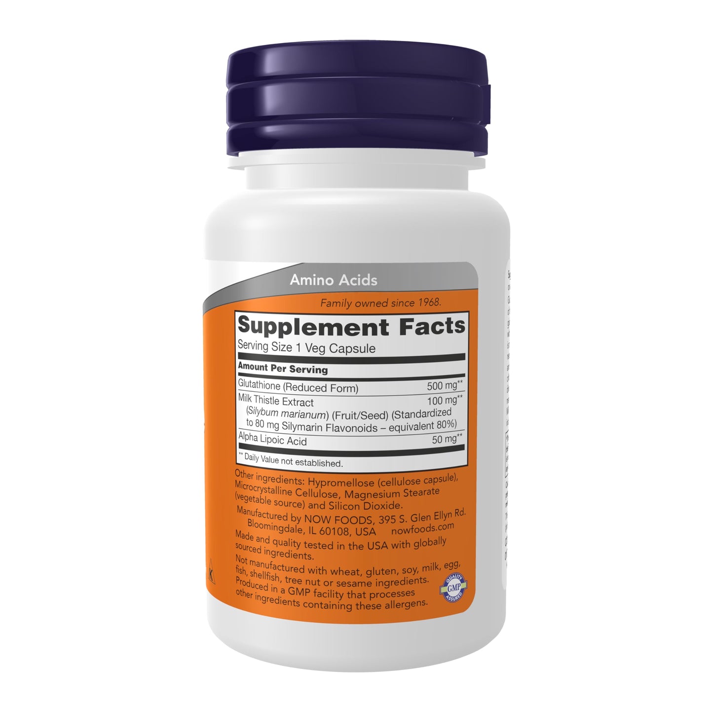 NOW Foods Supplements, Glutathione 500 mg, With Milk Thistle Extract & Alpha Lipoic Acid, Free Radical Neutralizer*, 30 Veg Capsules