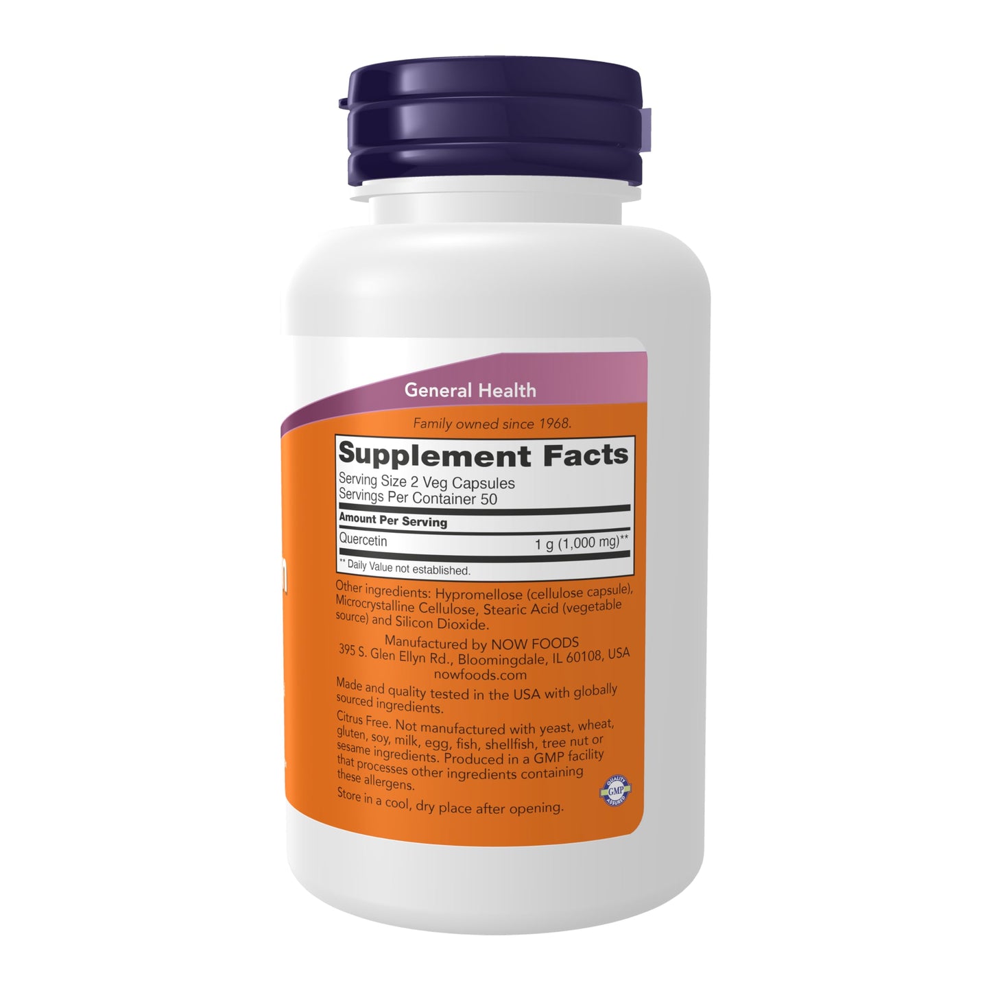 NOW Quercetin 500mg,100 Veg Capsules