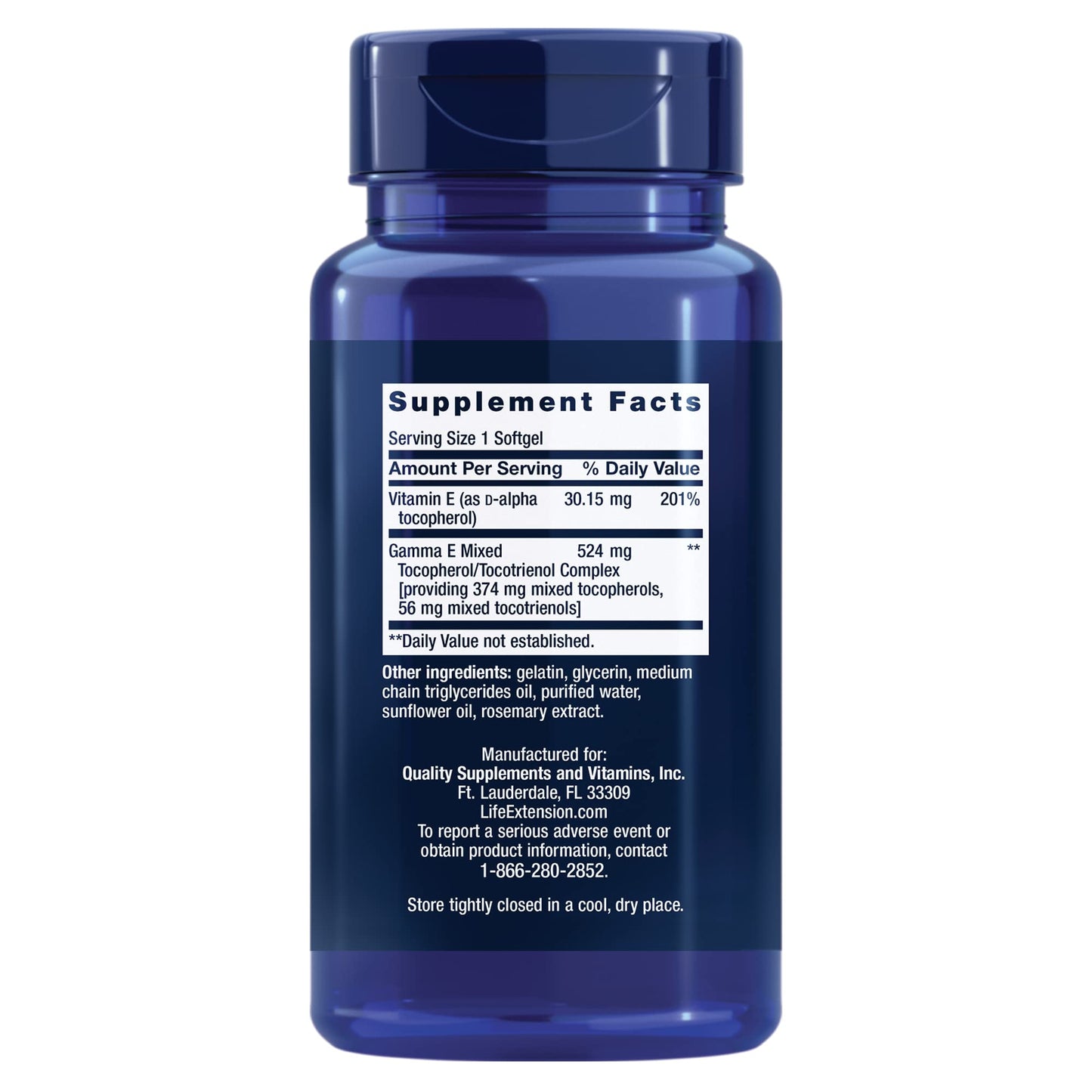 Life Extension Gamma E Mixed Tocopherols & Tocotrienols – Complete Vitamin E Spectrum, Antioxidant Protection – Non-GMO, Gluten-Free – 60 Softgels
