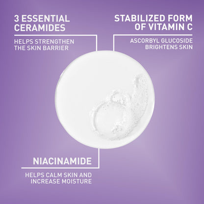 CeraVe Brightening Vitamin C Facial Cleanser, Niacinamide Face Wash, 8oz