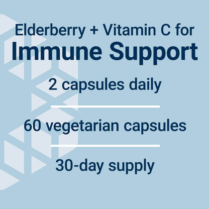Life Extension Black Elderberry + Vitamin C, 60 Capsules