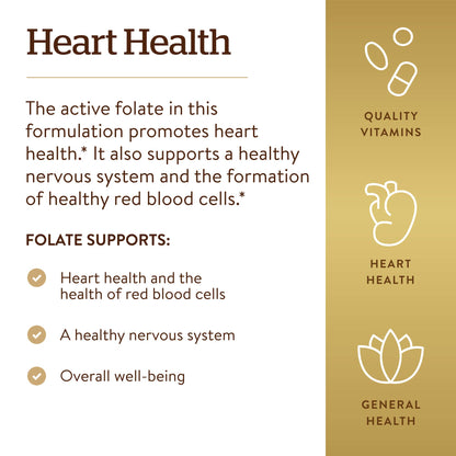 Solgar Folate 1000 mcg, 120 Tablets - 1000 mcg Bio-Active Metafolin